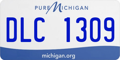 MI license plate DLC1309