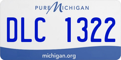 MI license plate DLC1322