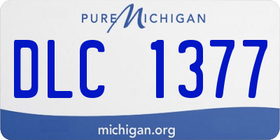 MI license plate DLC1377