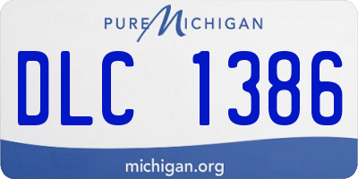 MI license plate DLC1386