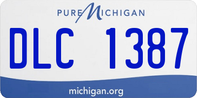 MI license plate DLC1387