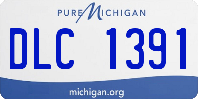 MI license plate DLC1391