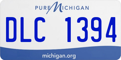 MI license plate DLC1394