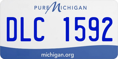 MI license plate DLC1592