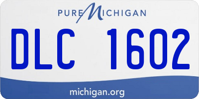 MI license plate DLC1602