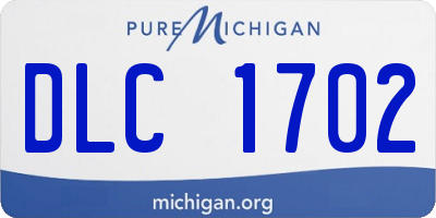 MI license plate DLC1702