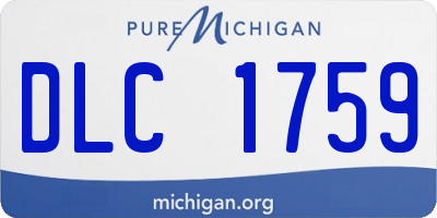 MI license plate DLC1759