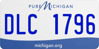 MI license plate DLC1796