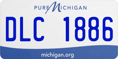 MI license plate DLC1886