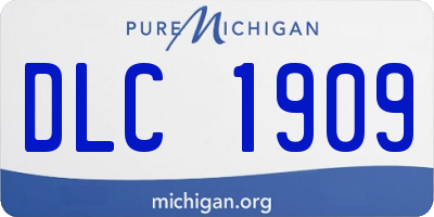 MI license plate DLC1909