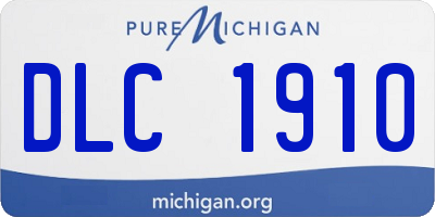 MI license plate DLC1910