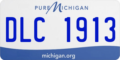 MI license plate DLC1913