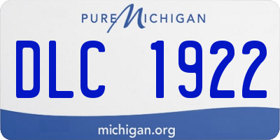 MI license plate DLC1922