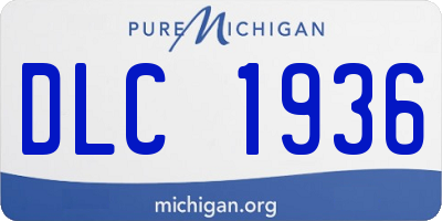 MI license plate DLC1936