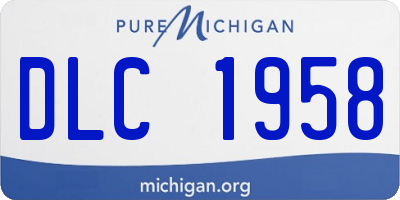 MI license plate DLC1958