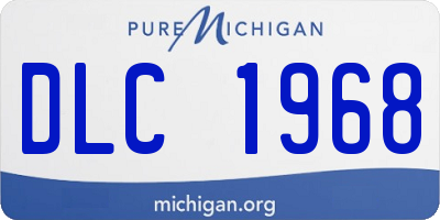 MI license plate DLC1968