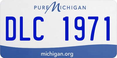 MI license plate DLC1971