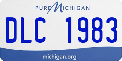 MI license plate DLC1983