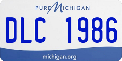 MI license plate DLC1986