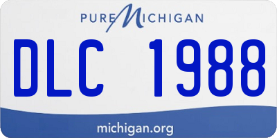 MI license plate DLC1988