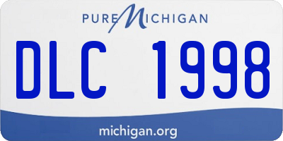 MI license plate DLC1998