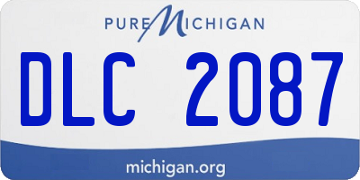 MI license plate DLC2087