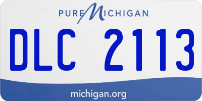 MI license plate DLC2113