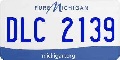 MI license plate DLC2139