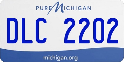 MI license plate DLC2202