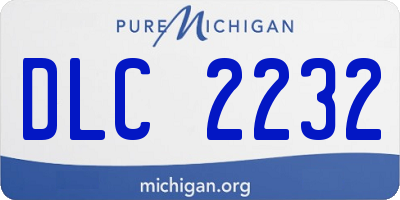 MI license plate DLC2232
