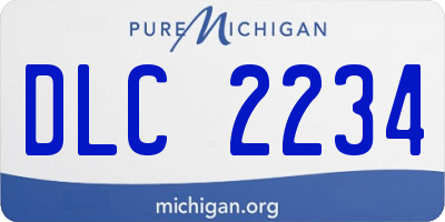 MI license plate DLC2234