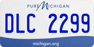 MI license plate DLC2299