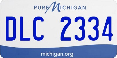 MI license plate DLC2334