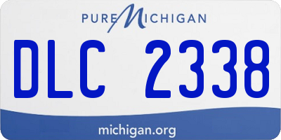 MI license plate DLC2338