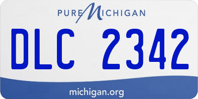 MI license plate DLC2342
