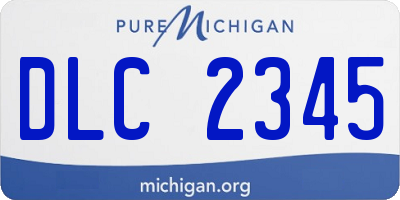 MI license plate DLC2345