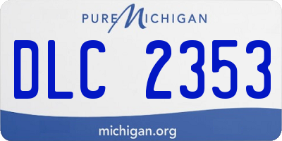 MI license plate DLC2353