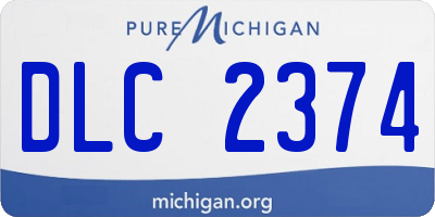MI license plate DLC2374