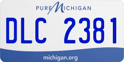 MI license plate DLC2381