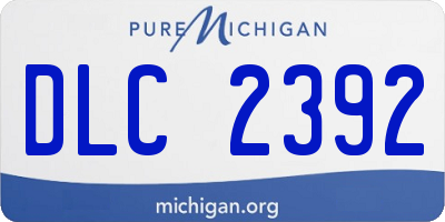 MI license plate DLC2392