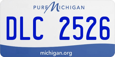 MI license plate DLC2526