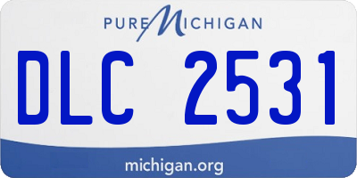 MI license plate DLC2531