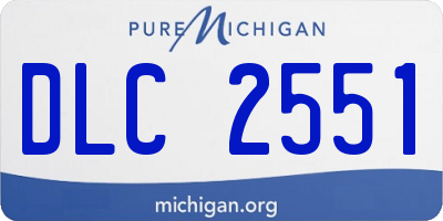 MI license plate DLC2551
