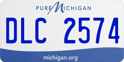 MI license plate DLC2574