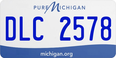 MI license plate DLC2578