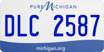 MI license plate DLC2587