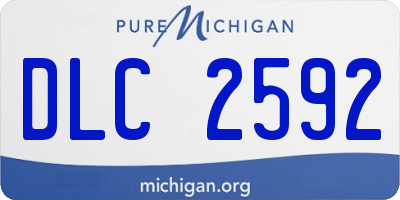 MI license plate DLC2592