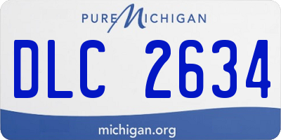 MI license plate DLC2634