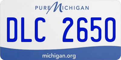 MI license plate DLC2650