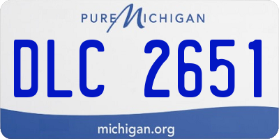 MI license plate DLC2651